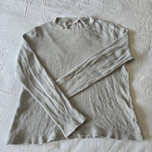 Everlane Men’s Waffle Knit Gray Long Sleeve T-Shirt Size M Minimalist Streetwear - Picture 4 of 8